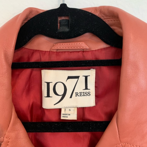 REISS 1971 Becky Lamb Multi-Zip Biker Jacket - Picture 6 of 8